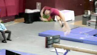 Bouncy celebration from a gymnast