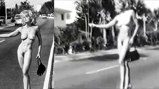 Madonna hitchhiking fully nude by the side of a road