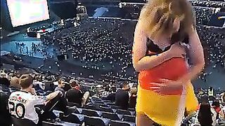 German babe naked at the concert