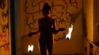 Sexy fire poi player