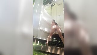 Emma Banks twerking outdoors