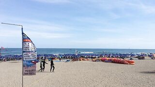 This is in Busan. Surfing is the order of the day.