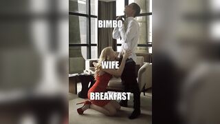 That's why you make money and become rich to be able to afford a Bimbo wife.