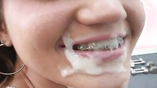 Spring Thomas Shows Off Cum on Her Braces