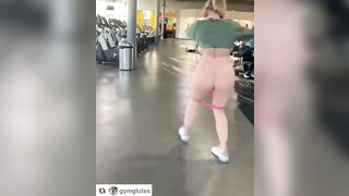 Thick Pink Yogapants Blonde Ass Working out