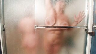 Wife and friend in the shower gif