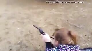 HANDGUN-Shooting during DOGGYSTYLE!