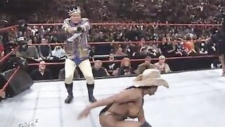 Jacqueline bouncing it at the Royal Rumble 2000