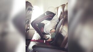 Stefanie Millinger on a plane seat