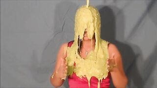 Amateur actress is tricked into getting yucky green slime dumped on her!