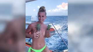 Yulia Ushakova with some pineapples