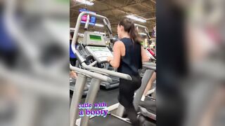 Booty bouncing on a treadmill