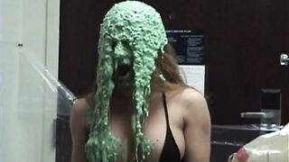 Alyssa gets dumped on with the original YCDTOTV green slime????