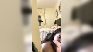 Thick chick throating herself