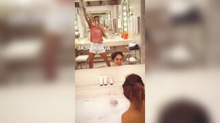 Maria Pedraza sister in bath from instagram live 0:12