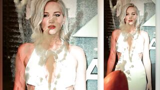 Jennifer Lawrence White Dress Cum Tribute by YaichkiCT - RedGIFs