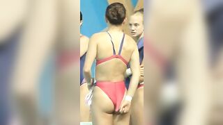 Beautiful Women's Diving Star Meghan Houston Struggles with Wedgie at Competition 3