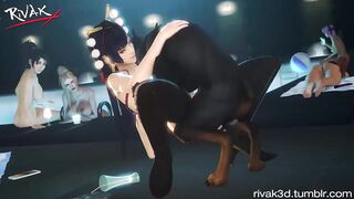 Dog in estrus with Nyotengu (Rivak)