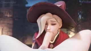 Witch Mercy blowjob (Dreamrider, Volkor) [Overwatch]