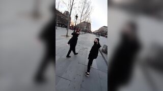 My gf and I flashing in the middle of the street ???????? [OC] [GIF]
