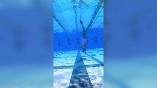 The control this synchronized swimmer has is incredible.