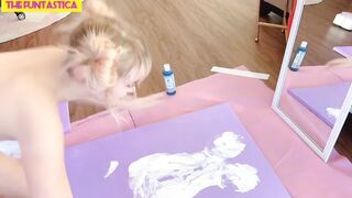 using body to imprint onto canvas