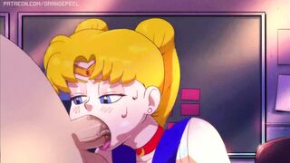 Sailor Moon sucking dick (Orange-PEEL) [Sailor Moon]