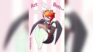 Little floaty art bun animation I did with a friend c: