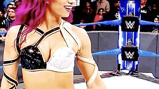 Sasha Banks sexy body and tongue