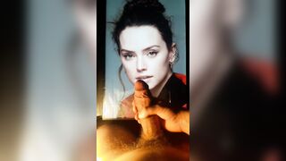 Another bud jerkin his big hard cock 4 Daisy Ridley and giving a huge cum tribute!!!!! She looks perfect covered in cum!! If u want 2 b fed celebs pics and porn vids like my buds and u can make vids with a second screen- public or private - add hertsgirls