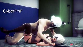 2B on the toilet floor (CyberPmP)