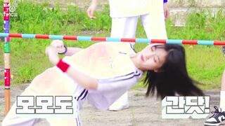 Twice Momo's boobs playing limbo!