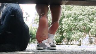 It's me again! I heard you like white socks and public videos? ????????