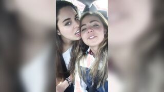 Classic: Girls kissing in car