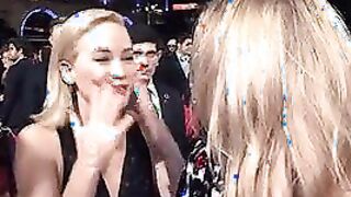 Jennifer Lawrence accidentally kisses Natalie Dormer