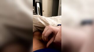 Help me humiliate husband. Me jerking him off and my hand his too big.