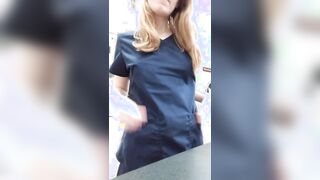 (OC) [Drop] Do you like hotel workers? I enjoy wearing scrubs because I get away with no bra. And I can easily just drop them for you like this. ????????