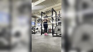 (F) 245 pound reverse lunge for reps. Not bad I must say