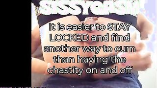 Stay locked in chastity - Sissygasm