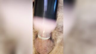 Fucking my Fleshlight with a condom on and filling it up