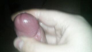 Frenulum masturbation with cumflow