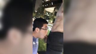 Sucking a cock in a public place