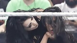 Paige gives AJ a kiss