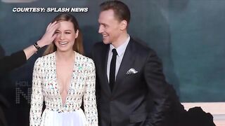 Tom Hiddleston gets caught checking out Brie Larson's cleavage