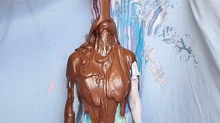 chocolate slime for genevieve rene as sexy star trek girl