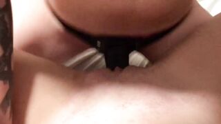 POV Moaning thru a strap on fuck....