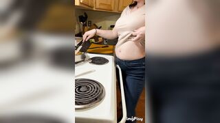 Cooking dinner with my tits out! 18wks