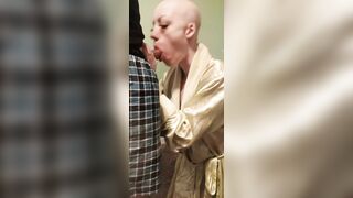 Bald girl blowjob