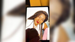 Cumtribute on Ebony Afro MILF