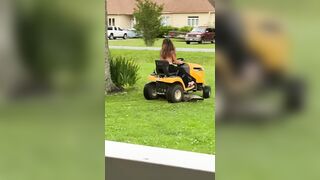 Mowing the lawn